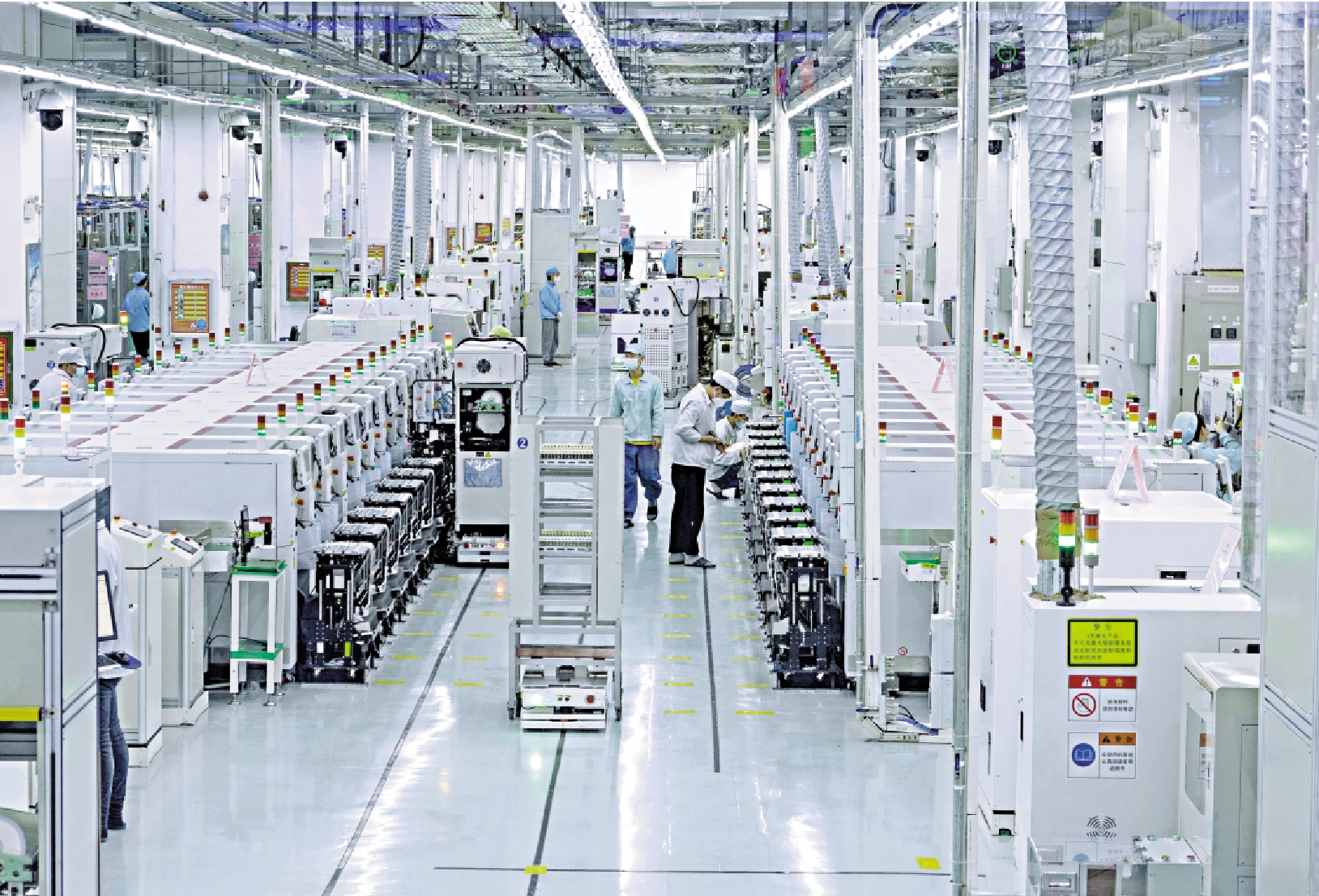 A modern electronics production line in China.